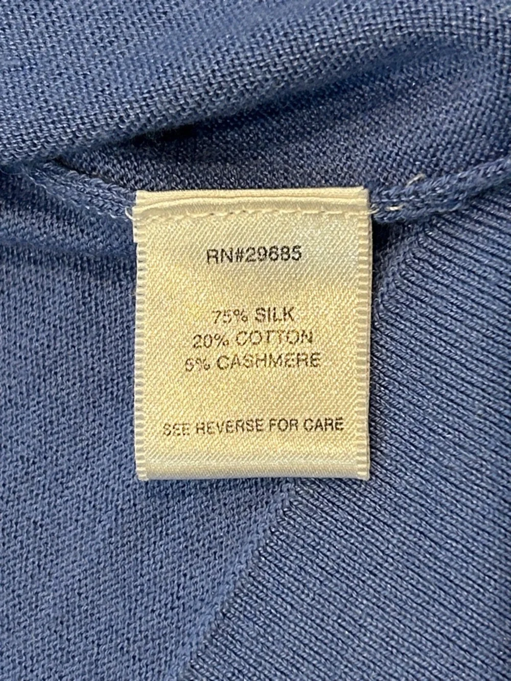 Pendelton V-Neck Silk Cashmere Cotton Long Sleeve Knit Sweater XL Blue